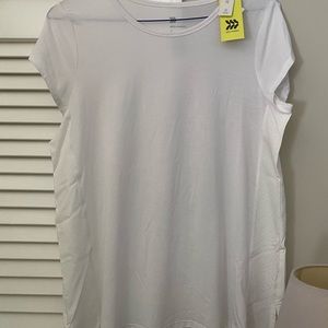 all in motion white short sleeve athletic shirt, new with tags and never worn